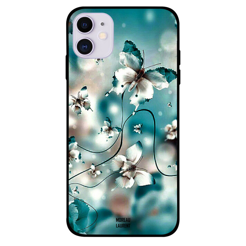 

Moreau Laurent Apple iPhone 11 Mobile Phone Back Cover, Butterfly Bluish Green
