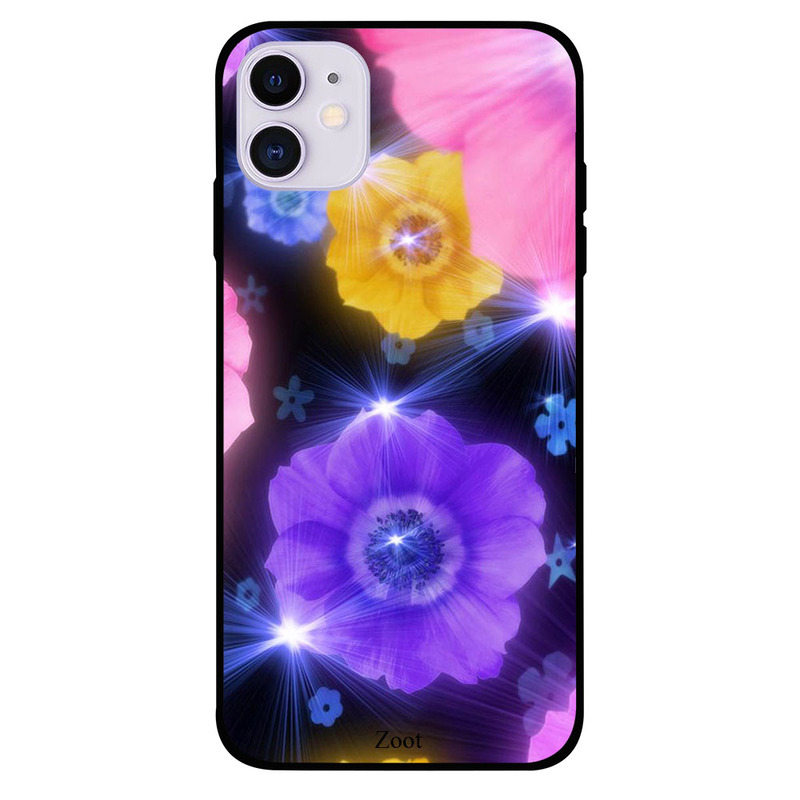 

Zoot Apple iPhone 11 Mobile Phone Back Cover, Yellow Purple Flower