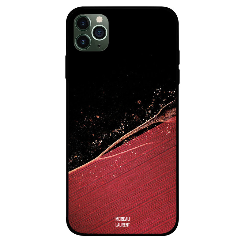 

Moreau Laurent Apple iPhone 11 Pro Max Mobile Phone Back Cover, Water Drops Over Black & Red Pattern