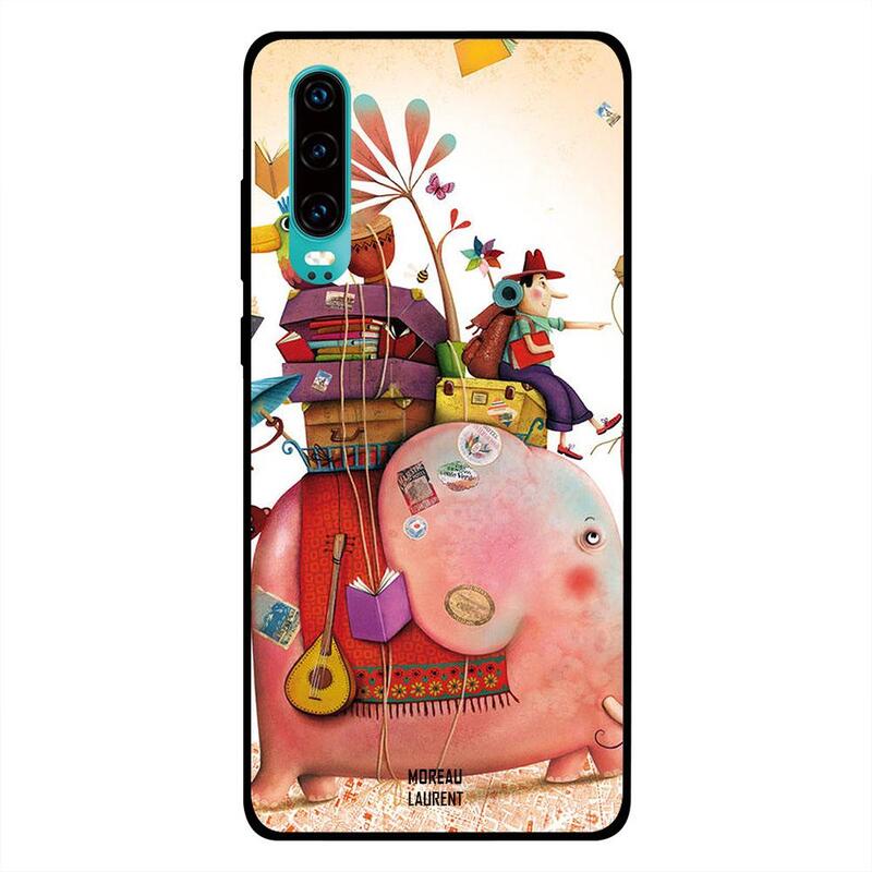 

Moreau Laurent Huawei P30 Mobile Phone Back Cover, Travel on Elephant