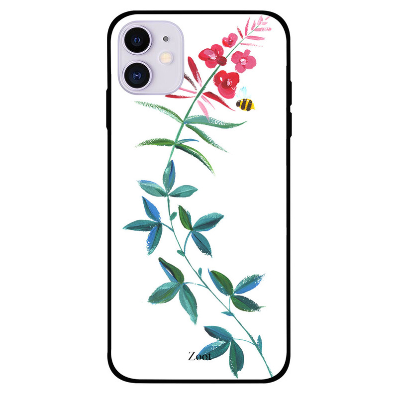 

Zoot Apple iPhone 11 Mobile Phone Back Cover, Leaves Green Red