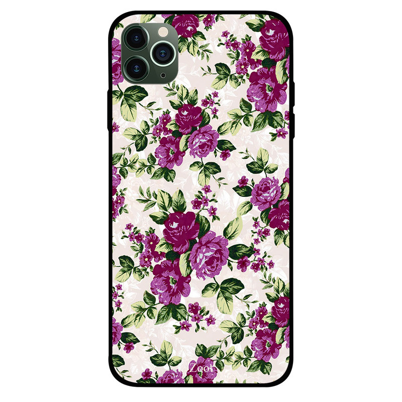 

Zoot Apple iPhone 11 Pro Mobile Phone Back Cover, Dark Red Green Flowers