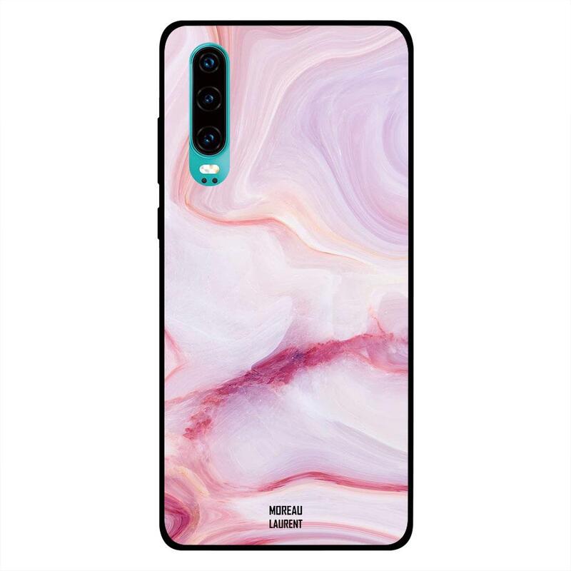 

Moreau Laurent Huawei P30 Mobile Phone Back Cover, Pink Stone Design Marble Pattern