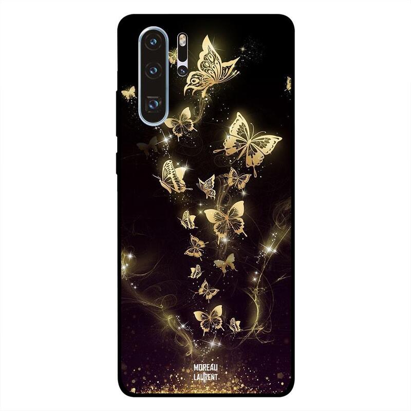 

Moreau Laurent Huawei P30 Pro Mobile Phone Back Cover, Golden Butterflies