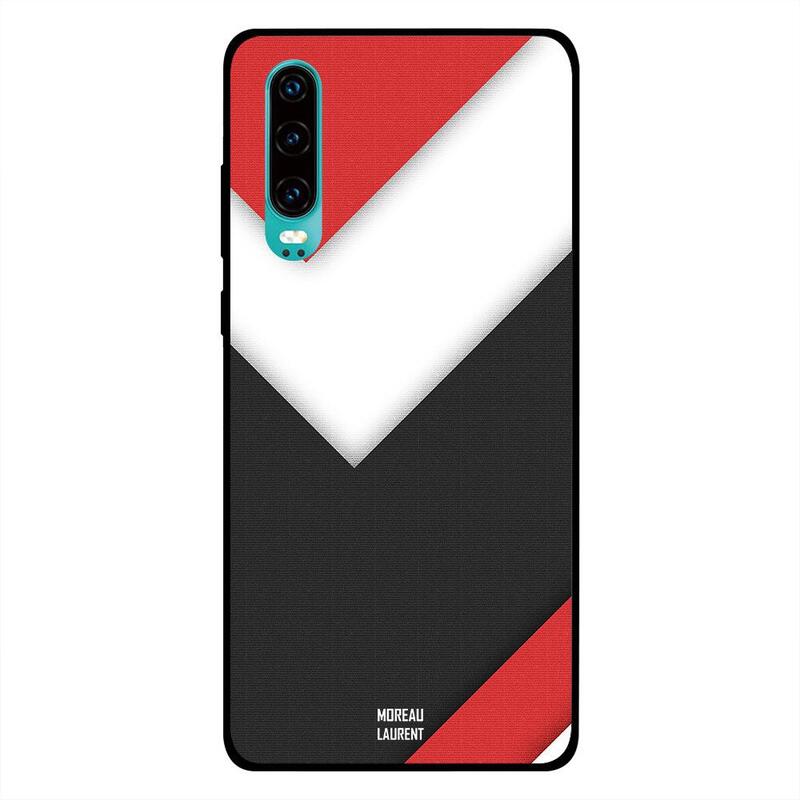 

Moreau Laurent Huawei P30 Mobile Phone Back Cover, Red White Black Texture