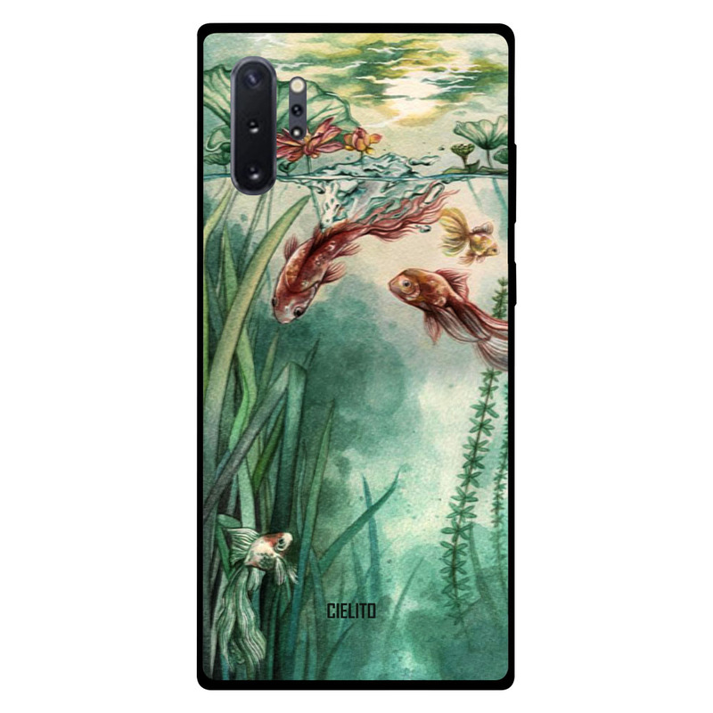 

Cielito Samsung Note Plus Mobile Phone Back Cover, Gold Fish Art