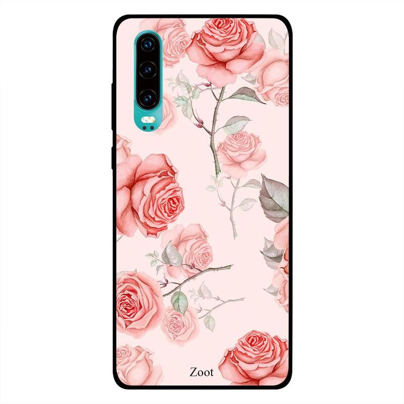 

Zoot Huawei P30 Mobile Phone Back Cover, Peach Roses Thorns