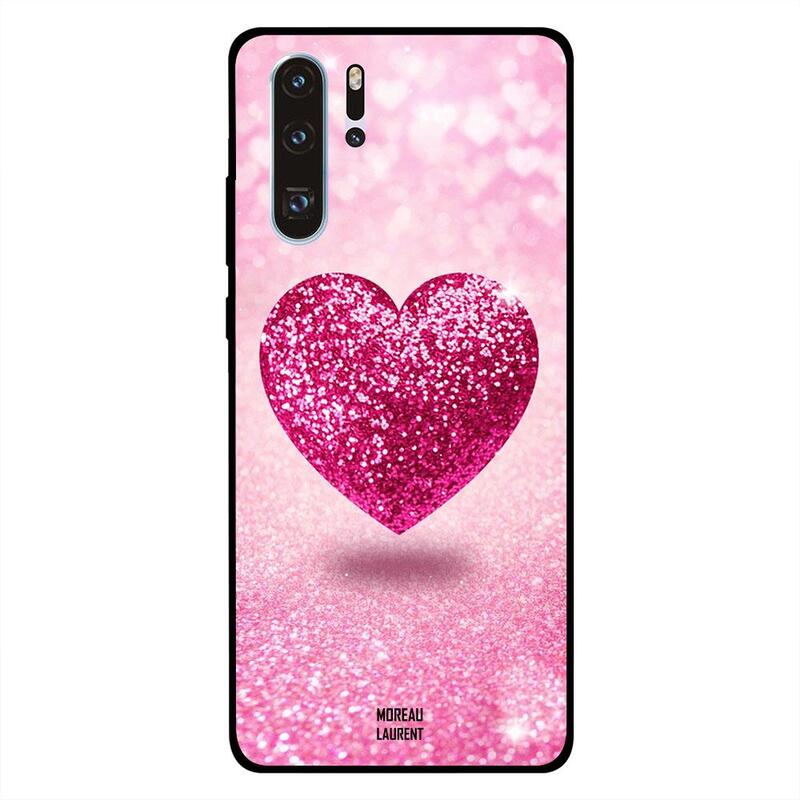 

Moreau Laurent Huawei P30 Pro Mobile Phone Back Cover, Pink Glitter Heart