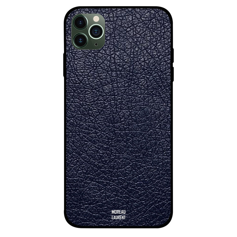 

Moreau Laurent Apple iPhone 11 Pro Max Mobile Phone Back Cover, Dark Blue Leather Pattern