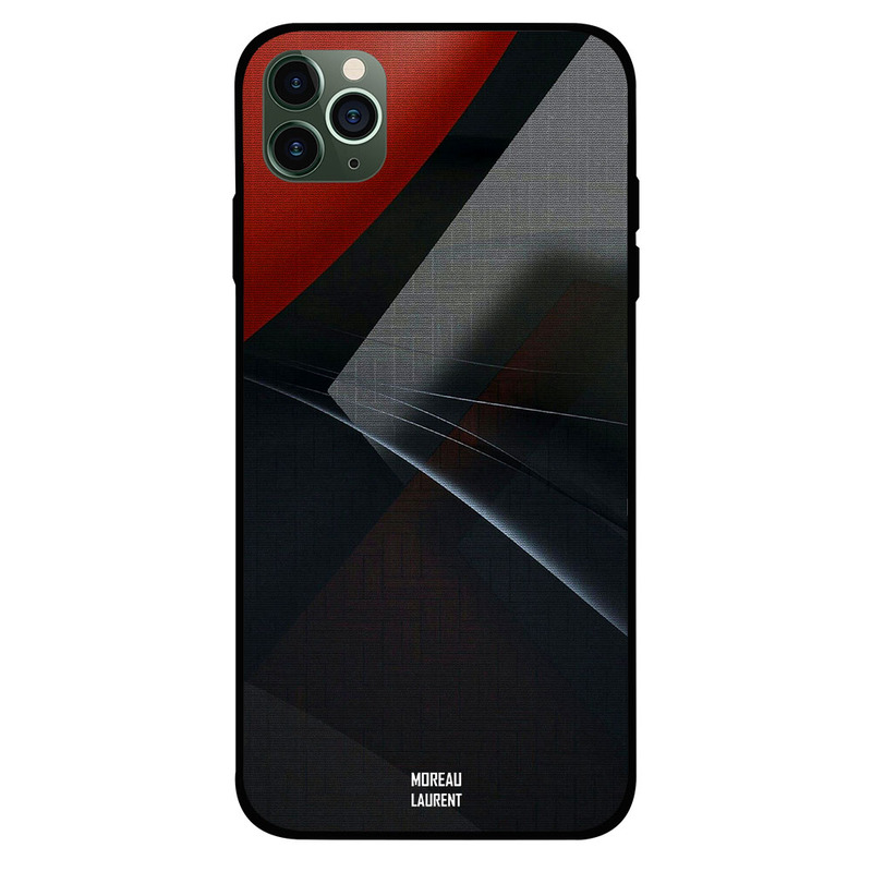 

Moreau Laurent Apple iPhone 11 Pro Max Mobile Phone Back Cover, Red Grey & Black Cloth Texture Pattern