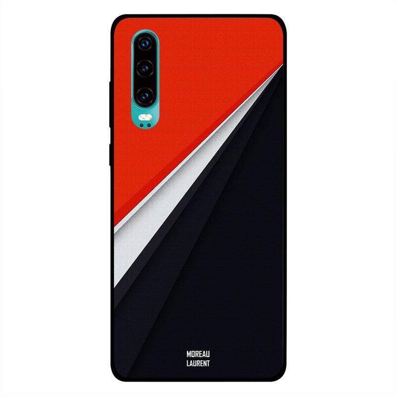 

Moreau Laurent Huawei P30 Mobile Phone Back Cover, Red White Black Combination Pattern