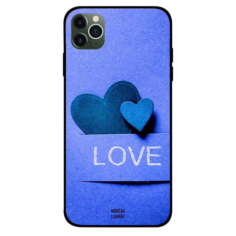 

Moreau Laurent Apple iPhone 11 Pro Mobile Phone Back Cover, Blue Love Heart