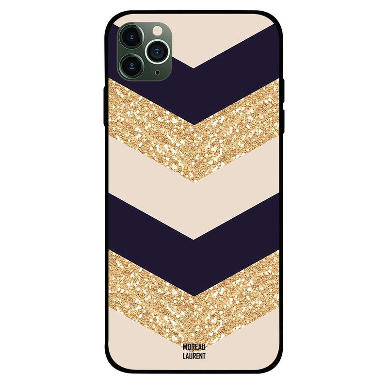 

Moreau Laurent Apple iPhone 11 Pro Mobile Phone Back Cover, Golden Glitter & Plain Pattern