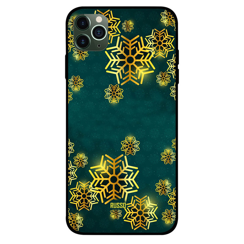 

Russo Apple iPhone 11 Pro Max Mobile Phone Back Cover, Golden Frozen Pattern