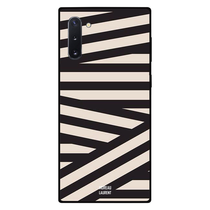 

Moreau Laurent Samsung Note 10 Mobile Phone Back Cover, Black & White Lines Pattern