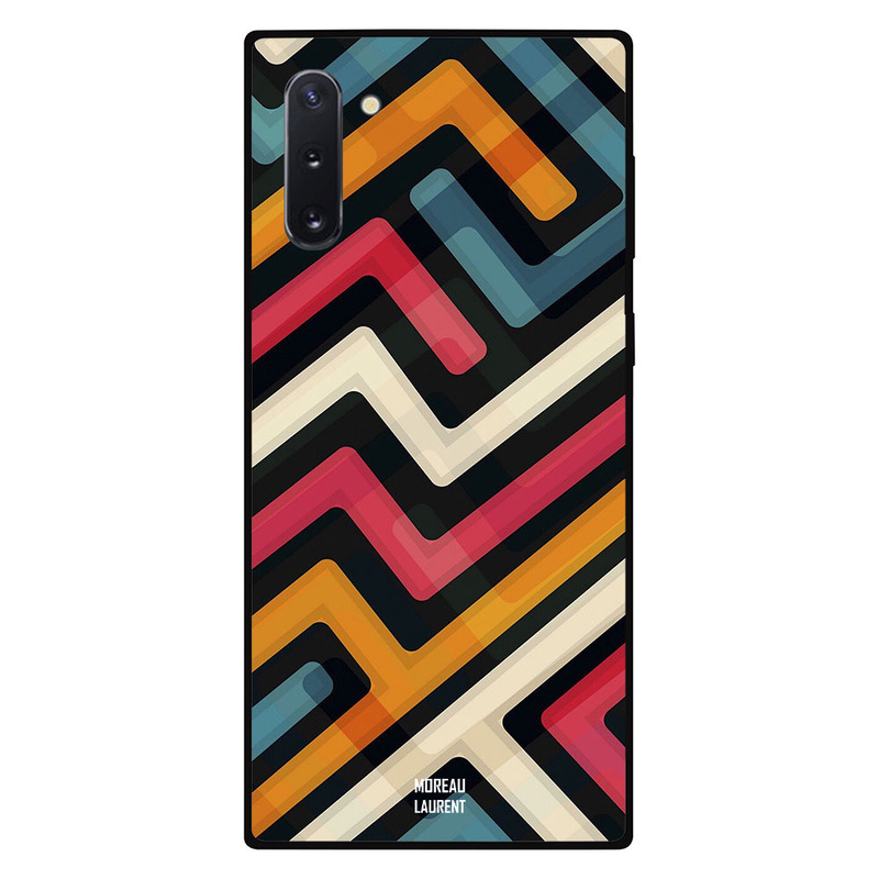 Moreau Laurent Samsung Note 10 Mobile Phone Back Cover, Paths of Multiple Colors Pattern