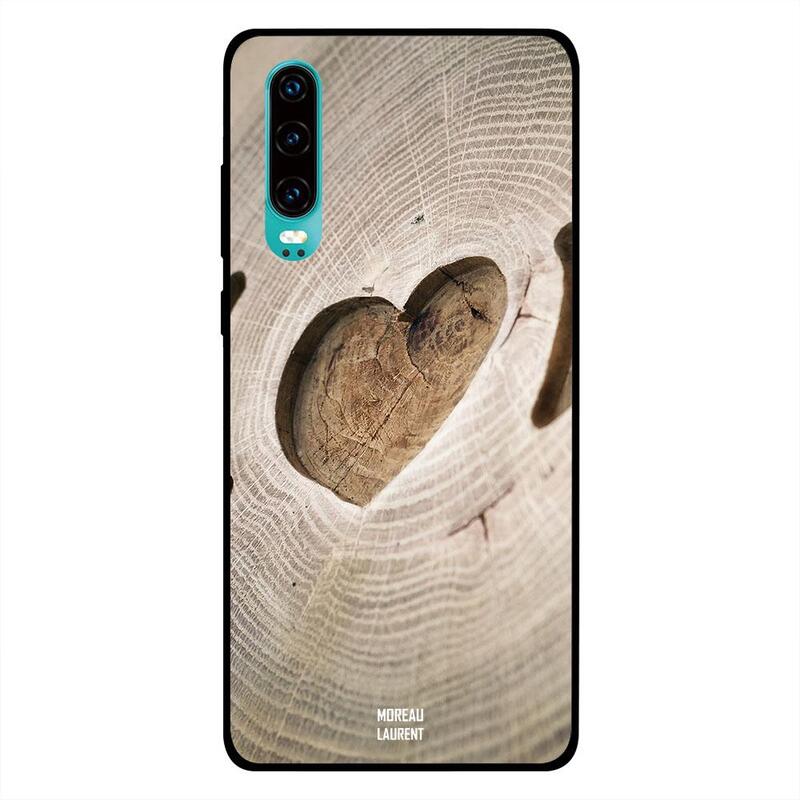 

Moreau Laurent Huawei P30 Mobile Phone Back Cover, Heart Wooden Pattern