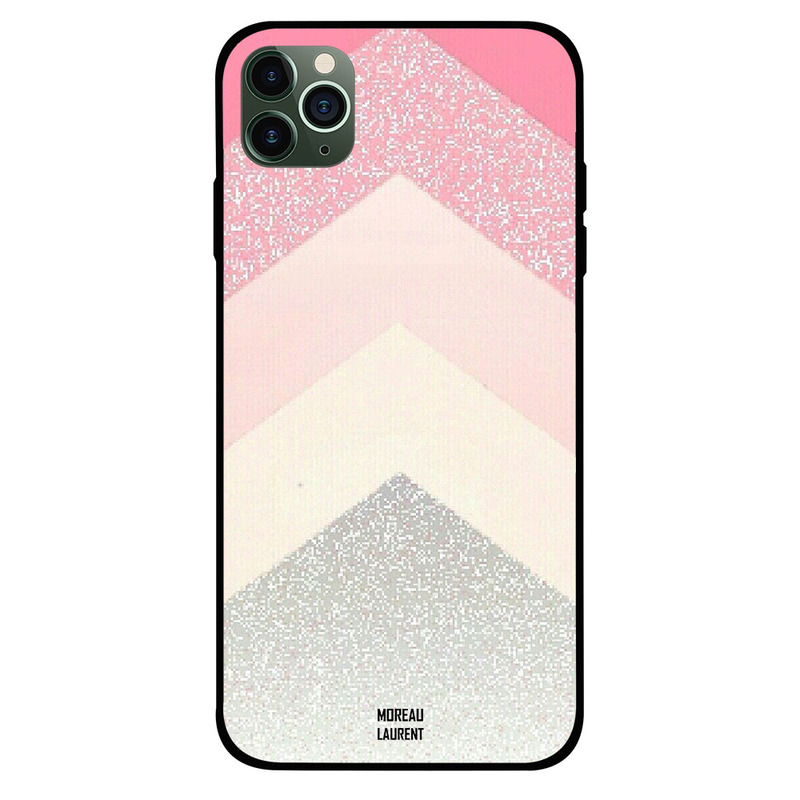 

Moreau Laurent Apple iPhone 11 Pro Max Mobile Phone Back Cover, Pink & Silver Glitters Pattern