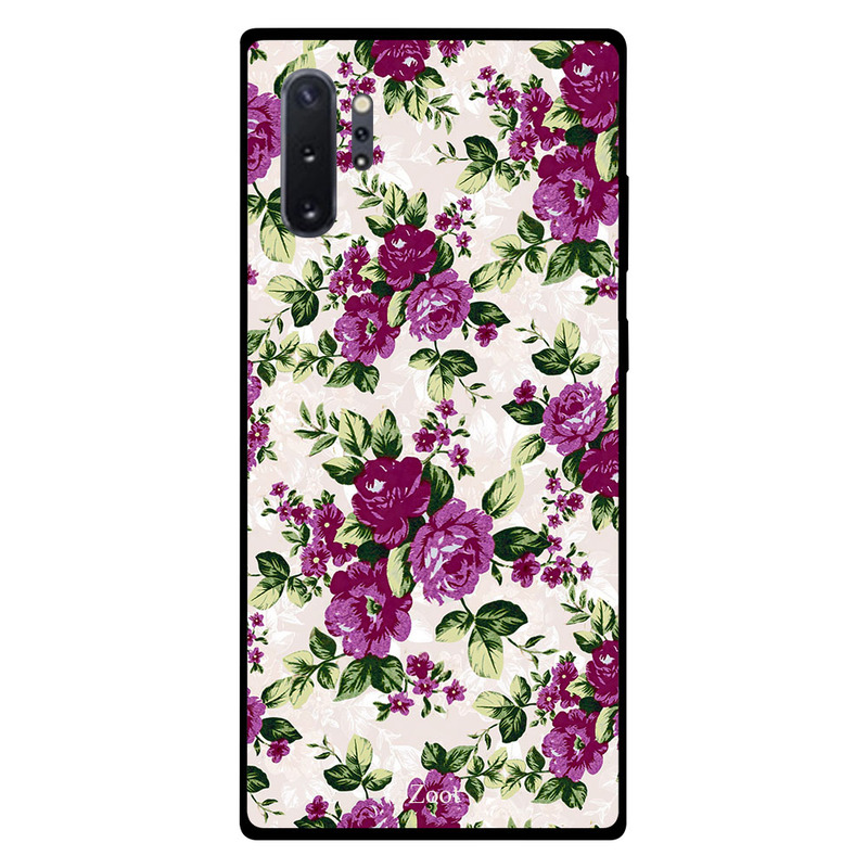 

Zoot Samsung Note Plus Mobile Phone Back Cover, Dark Red Green Flowers