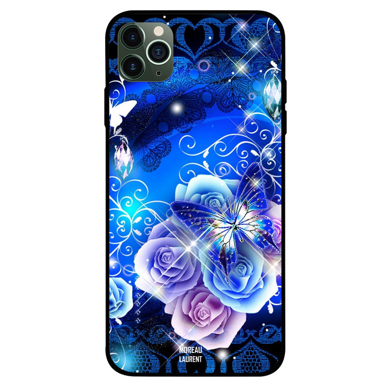 

Moreau Laurent Apple iPhone 11 Pro Mobile Phone Back Cover, Bluish Butterflies
