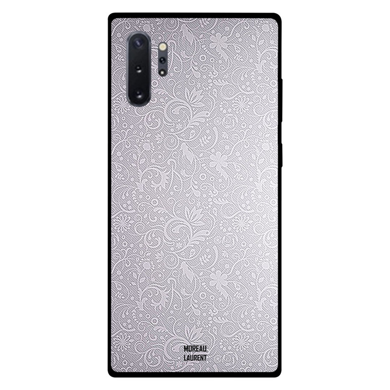 

Moreau Laurent Samsung Note Plus Mobile Phone Back Cover, Grey White Floral Pattern