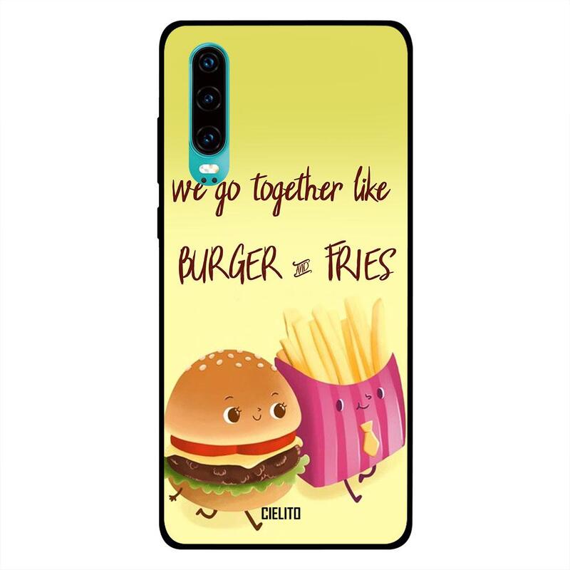 

Cielito Huawei P30 Mobile Phone Back Cover, Burger And Fries