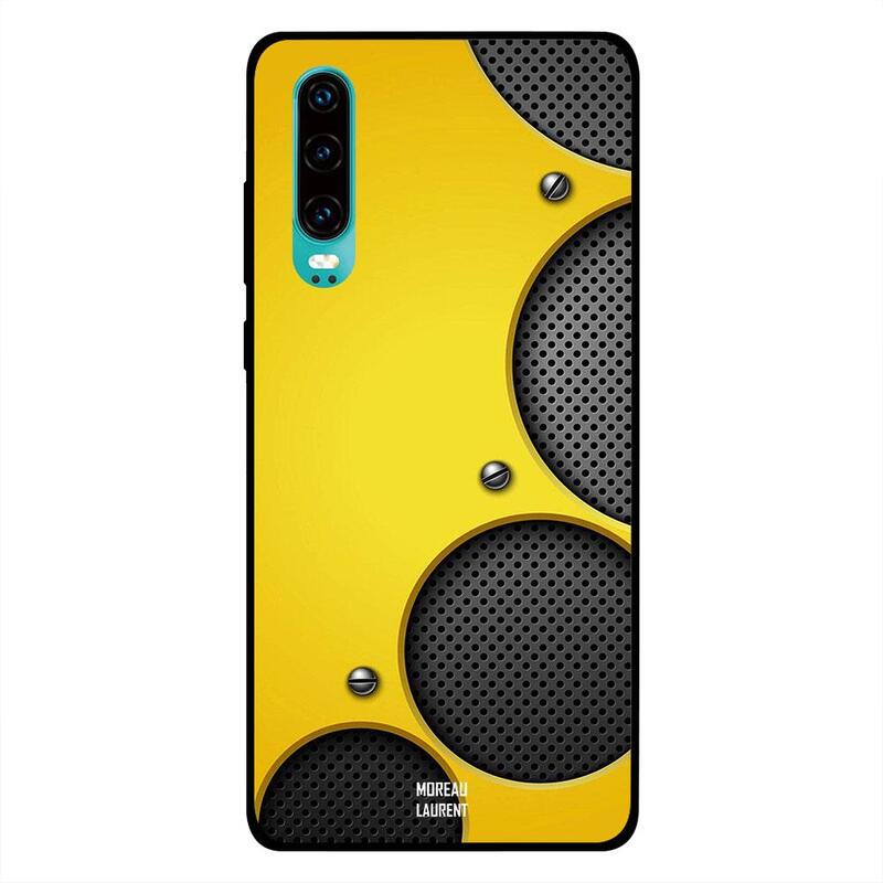 

Moreau Laurent Huawei P30 Mobile Phone Back Cover, Circls & Screw Yellow Pattern