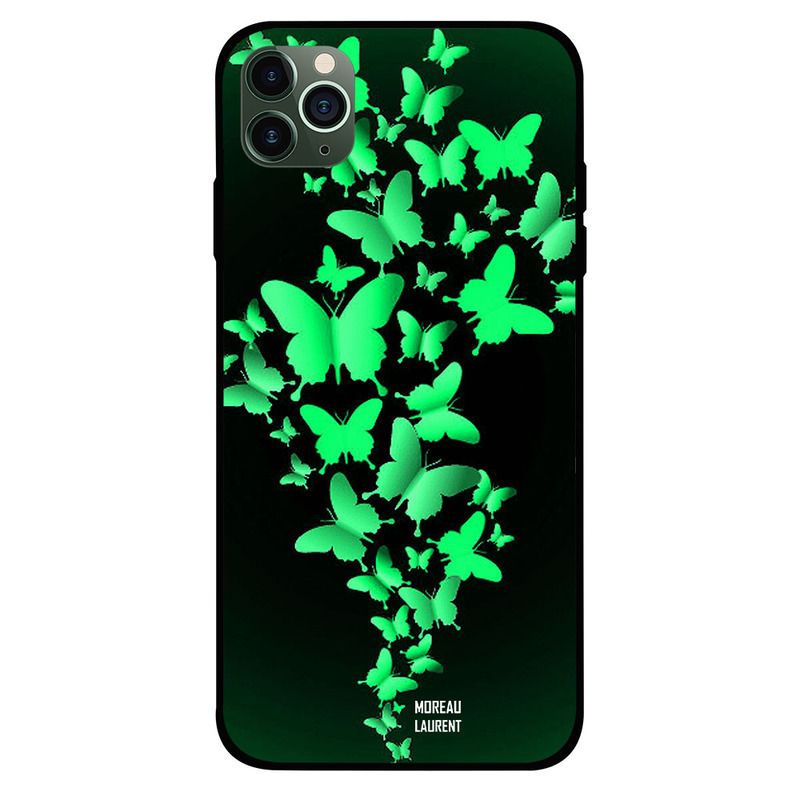 

Moreau Laurent Apple iPhone 11 Pro Mobile Phone Back Cover, Green Butterflies