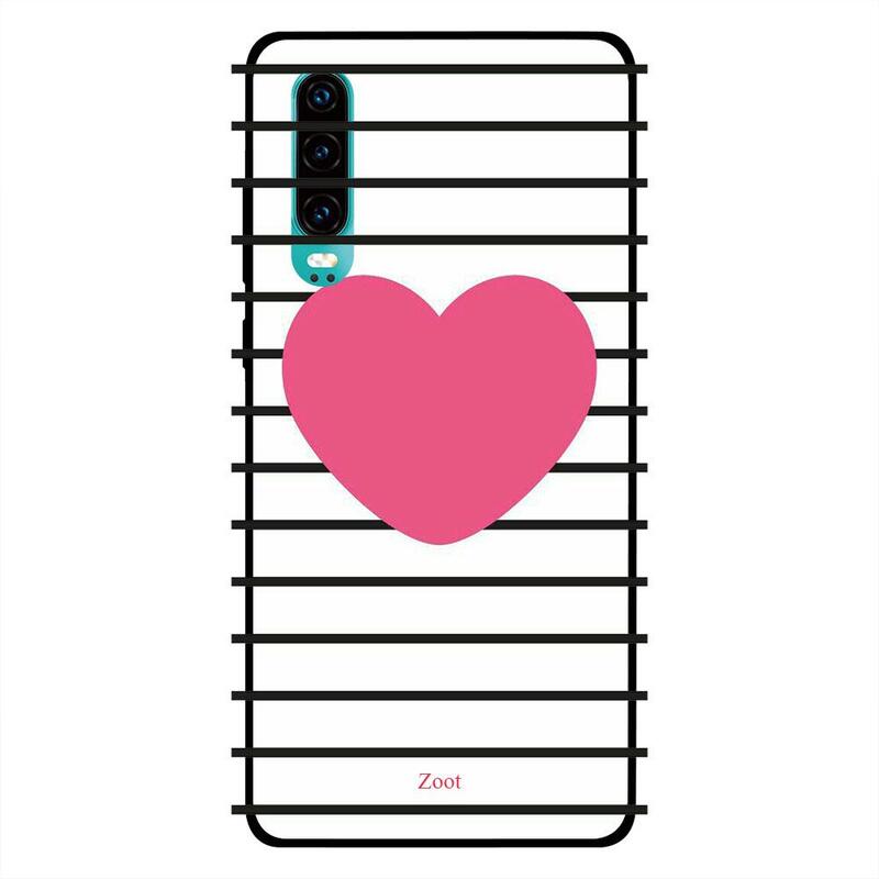 

Zoot Huawei P30 Mobile Phone Back Cover, Pink Heart Stripes