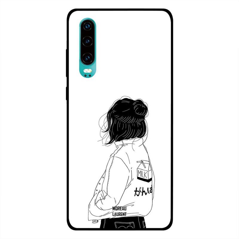 

Moreau Laurent Huawei P30 Mobile Phone Back Cover, Girl Think Very Deep