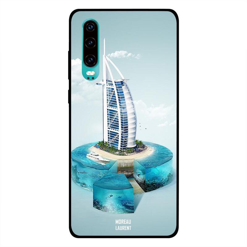 

Moreau Laurent Huawei P30 Mobile Phone Back Cover, Burj Al Arab View from Sky