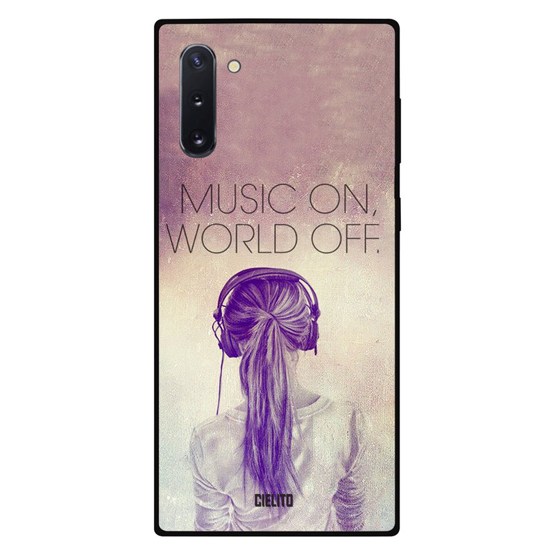 

Cielito Samsung Note 10 Mobile Phone Back Cover, Music On World Off