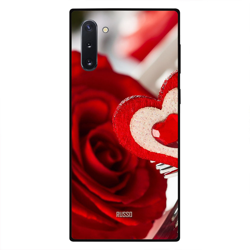 

Russo Samsung Note 10 Mobile Phone Back Cover, Heart And Rose