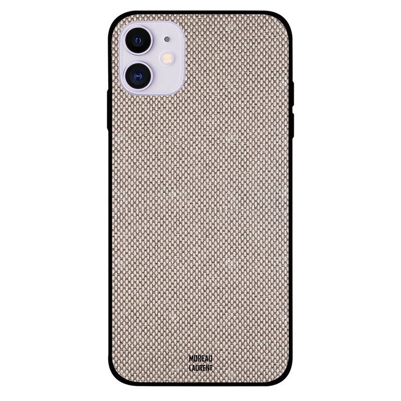 

Moreau Laurent Apple iPhone 11 Mobile Phone Back Cover, Cream Fabric Thread Pattern