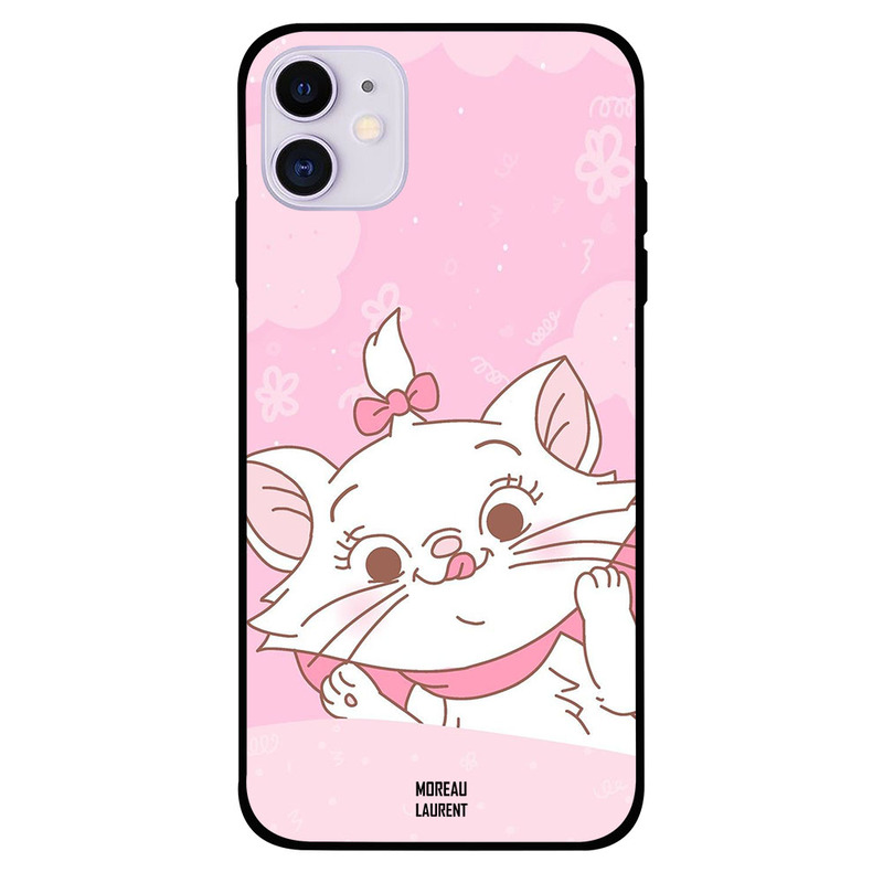 

Moreau Laurent Apple iPhone 11 Mobile Phone Back Cover, Cat Pink Hairclip