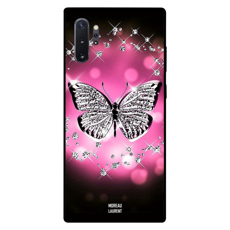 

Moreau Laurent Samsung Note Plus Mobile Phone Back Cover, Silver Butterfly