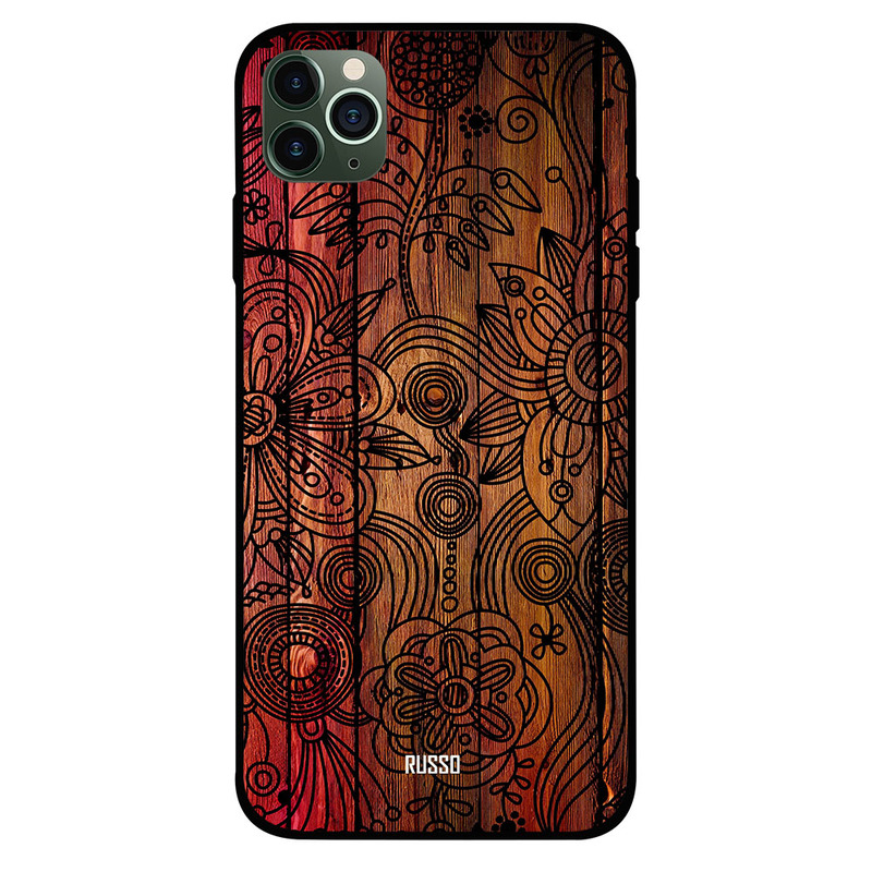 

Russo Apple iPhone 11 Pro Mobile Phone Back Cover, flower on wood