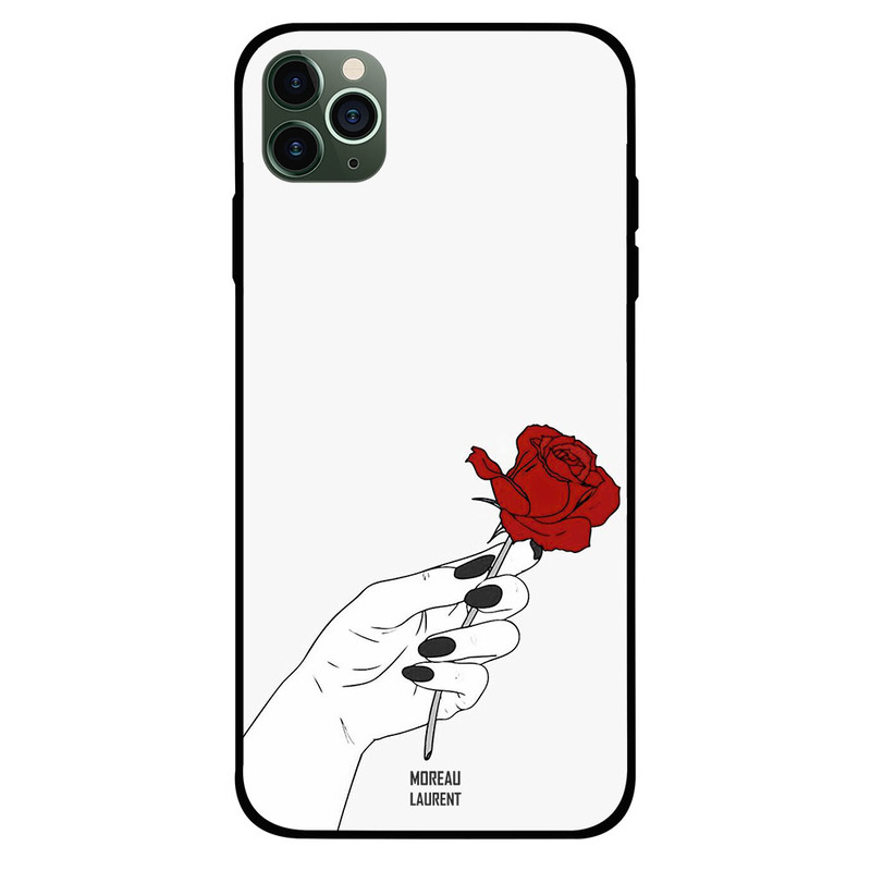 

Moreau Laurent Apple iPhone 11 Pro Mobile Phone Back Cover, Holding Red Flower In Hand