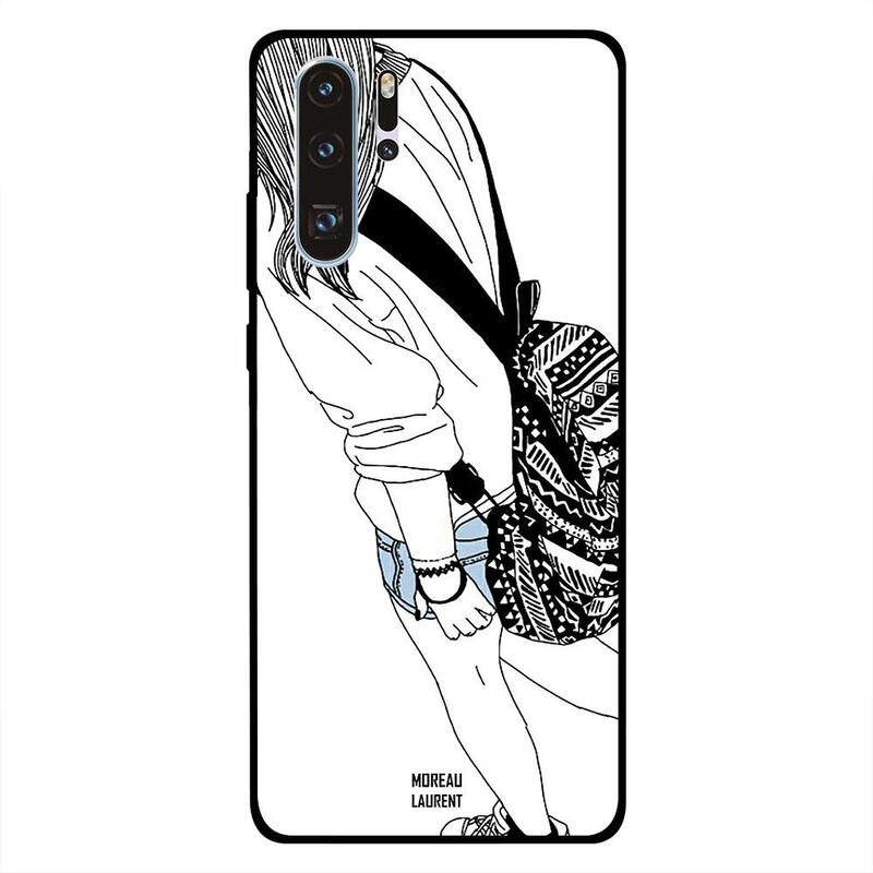 

Moreau Laurent Huawei P30 Pro Mobile Phone Back Cover, Walking Girl