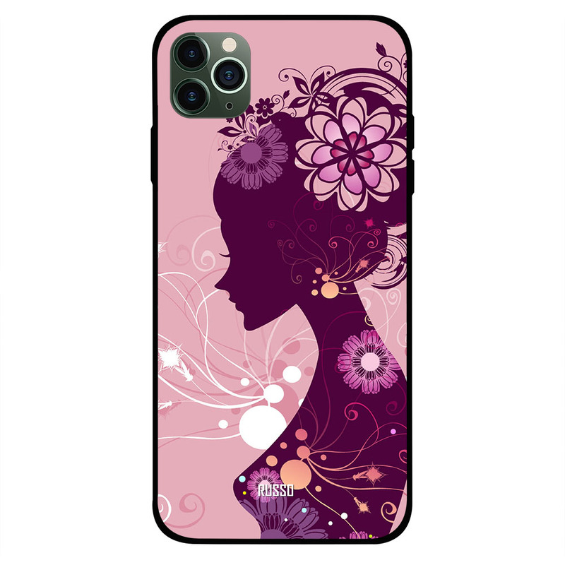 

Russo Apple iPhone 11 Pro Mobile Phone Back Cover, Floral Girl Art