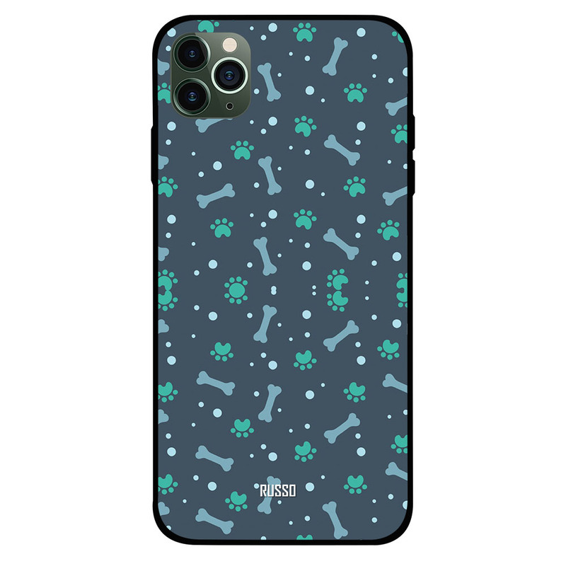

Russo Apple iPhone 11 Pro Mobile Phone Back Cover, Bones And Paws Print