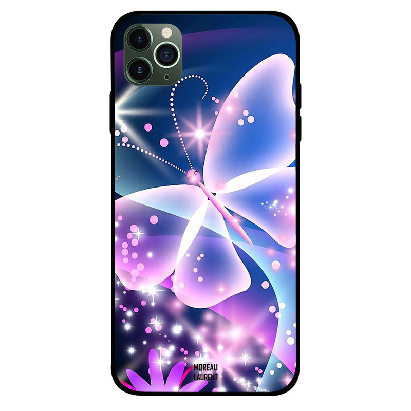 

Moreau Laurent Apple iPhone 11 Pro Max Mobile Phone Back Cover, Lighten Pink Butterfly