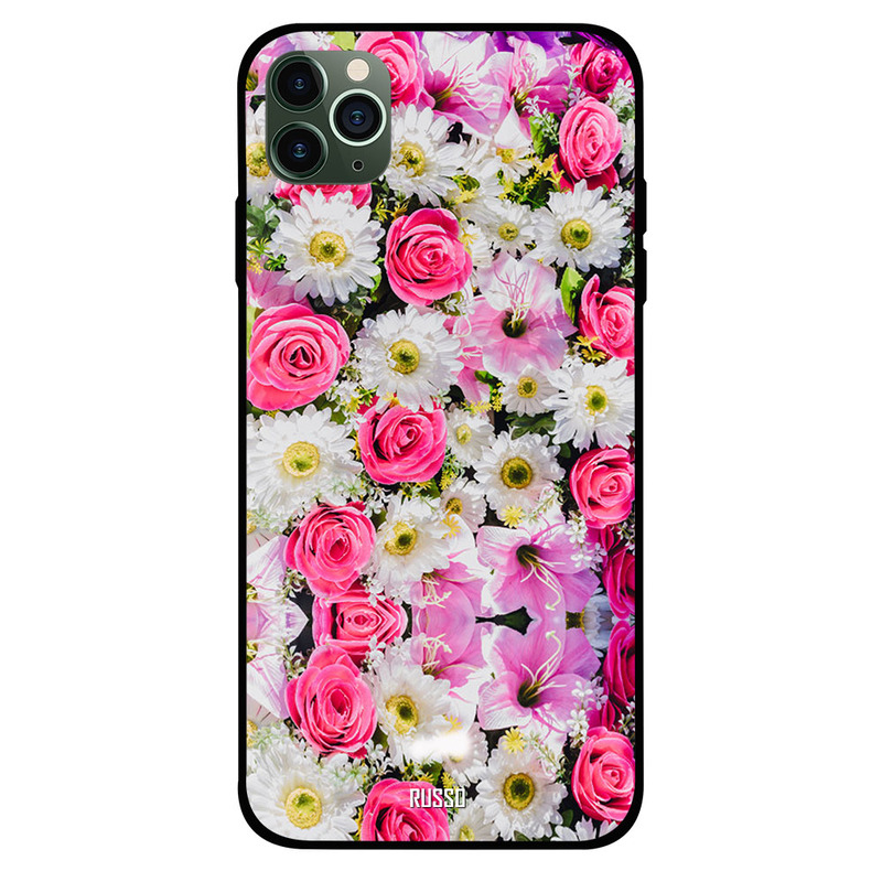 

Russo Apple iPhone 11 Pro Max Mobile Phone Back Cover, Pink And White Flowers