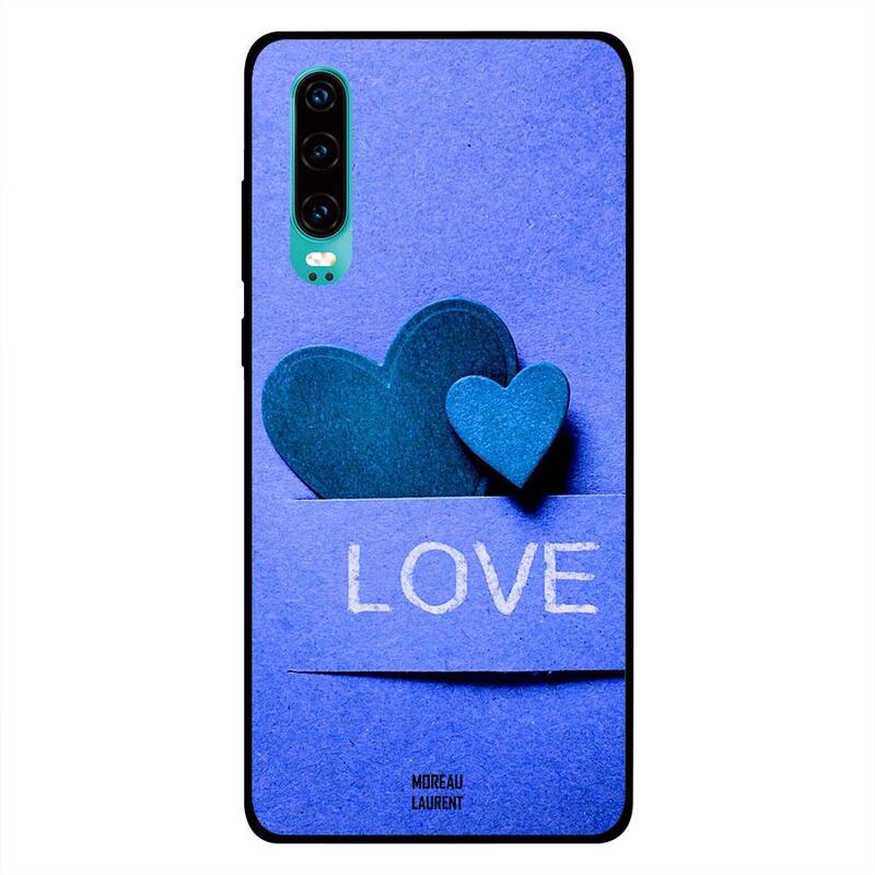 

Moreau Laurent Huawei P30 Mobile Phone Back Cover, Blue Love Heart