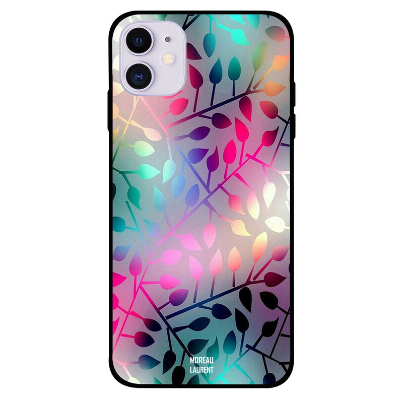 

Moreau Laurent Apple iPhone 11 Mobile Phone Back Cover, Rainbow Colors Floral Pattern