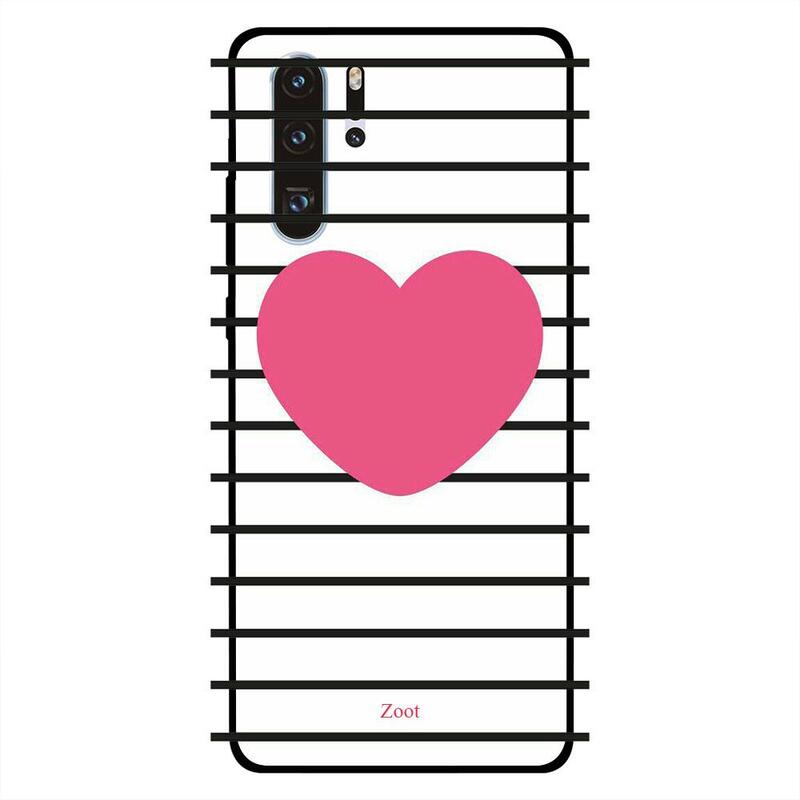 

Zoot Huawei P30 Pro Mobile Phone Back Cover, Pink Heart Stripes