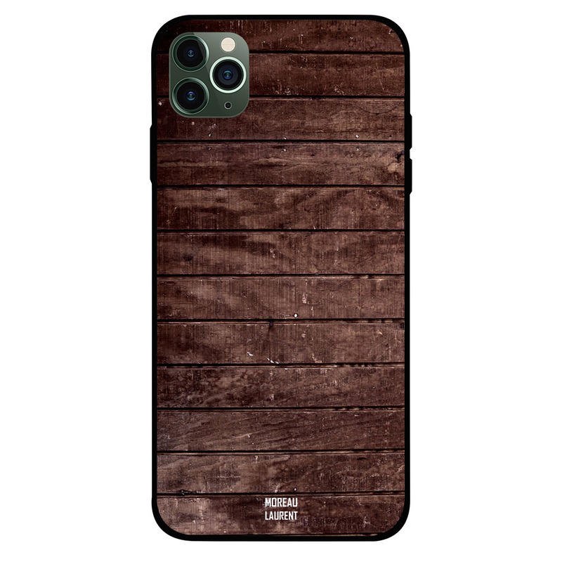 

Moreau Laurent Apple iPhone 11 Pro Mobile Phone Back Cover, Dark Brown Wooden Vintage Pattern