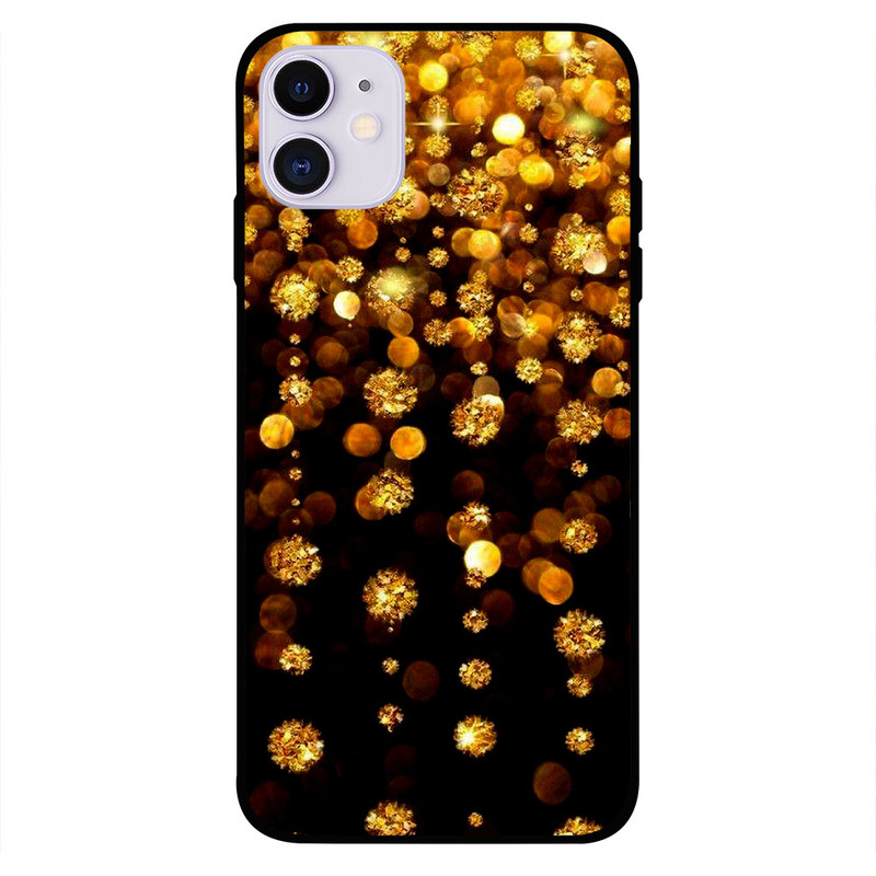 

Russo Apple iPhone 11 Mobile Phone Back Cover, Golden Sparkling Circles