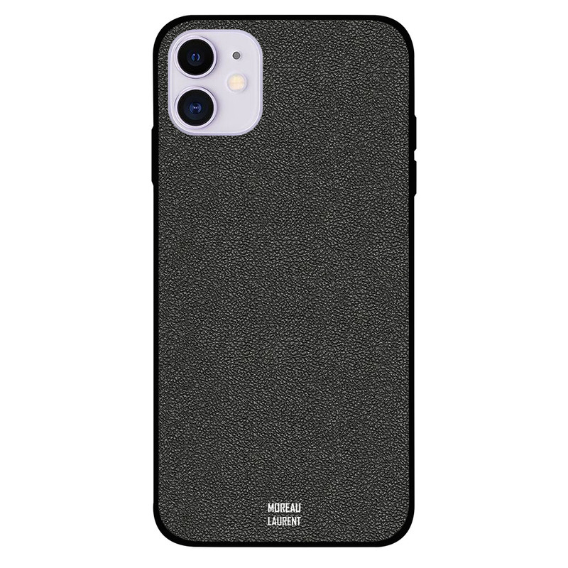

Moreau Laurent Apple iPhone 11 Mobile Phone Back Cover, Black Grey Leather Pattern