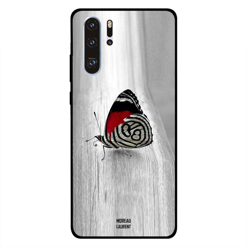 

Moreau Laurent Huawei P30 Pro Mobile Phone Back Cover, Red & Black Designer Butterfly